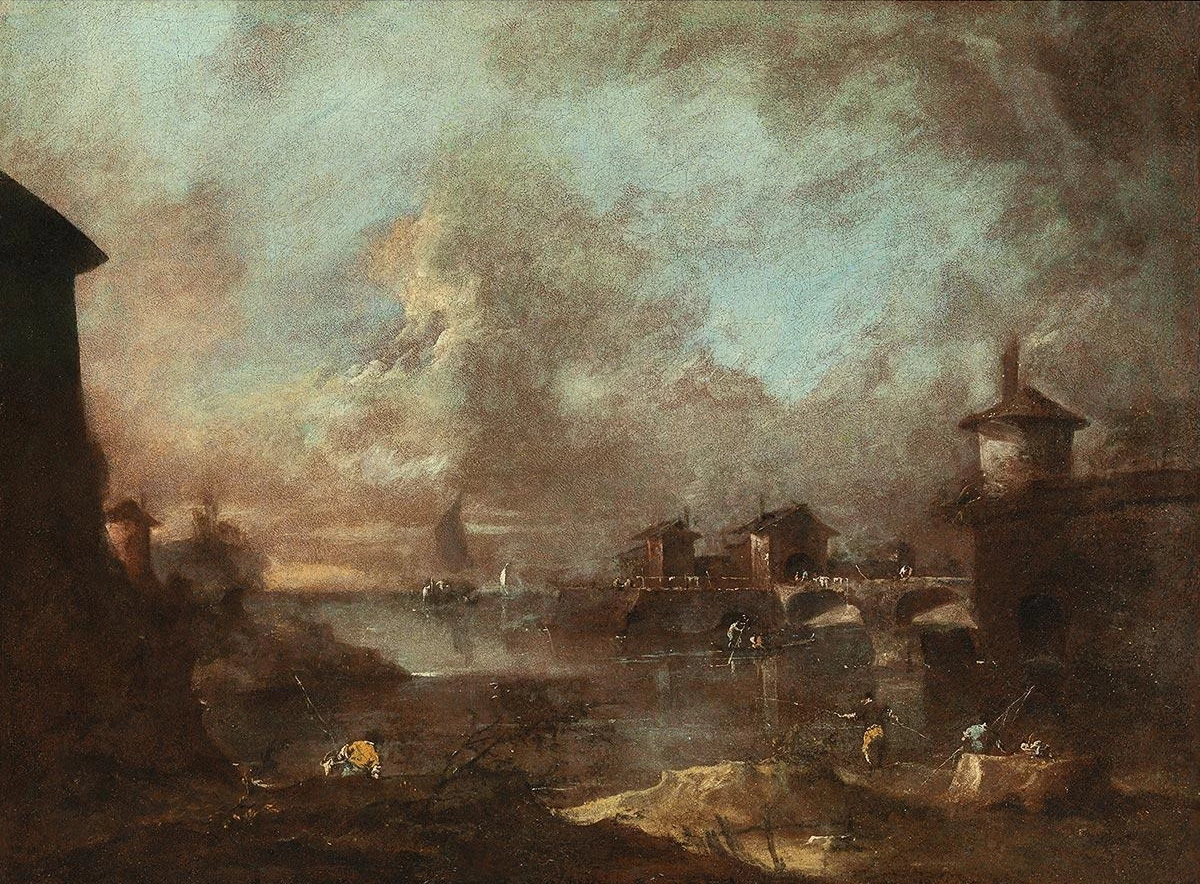 Capriccio con ponte e torre